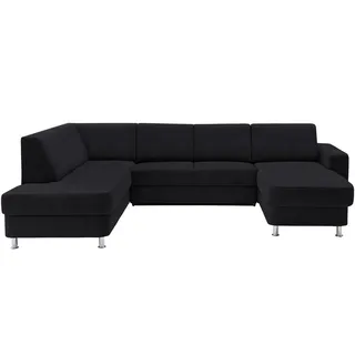 Xora Wohnlandschaft , Schwarz , Textil , Uni , U-Form , 301x198 cm , Goldenes M , Typenauswahl, Bettkasten erhältlich, Fußauswahl, Stoffauswahl, Relaxfunktion, seitenverkehrt erhältlich, Bettfunktion erhältlich, Hocker erhältlich , Wohnzimmer, Sofas & Couches, Wohnlandschaften, Wohnlandschaften in U-Form