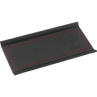 Läufer 31054 Concerto Federschale aus Leder, Echt Leder, schwarz, carbon, Ziernaht rot, Handgefertigt aus Echtleder in Deutschland, Stiftablage aus Leder