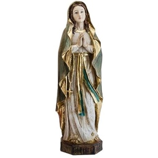 DRW Figur Jungfrau Lourdes Altes Holz, handbemalt, 30 cm