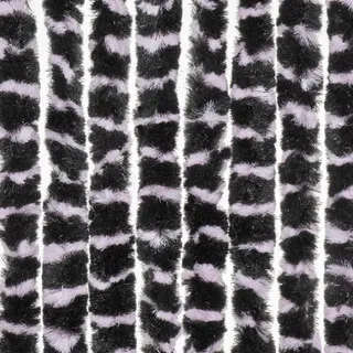 Moritz Flauschvorhang aus Chenille 56 x 185 cm pink schwarz gestreift Türvorhang als Fliegenschutz Insektenschutz für Camping Wohnwagen - Rosa, Schwarz
