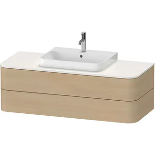 Duravit Happy D.2 Plus Konsolenwaschtischunterbau wandhängend, 1300x550 mm, 2 Schubkästen, für Aufsatzbecken, HP497207171, Farbe: Mediterrane Eiche Echtholzfurnier