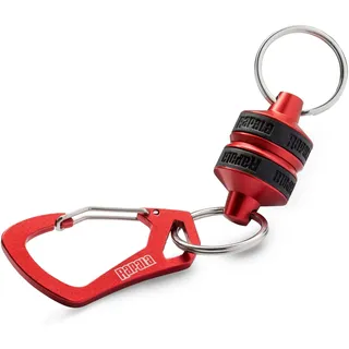 Rapala RCD Magnetic Release-Schlüsselanhänger mit Karabiner-zum Aufhängen von Angelködern, Kunstködern und Angelzubehör-magnetischer Verschluss-Metall, Rot, Einzigartig