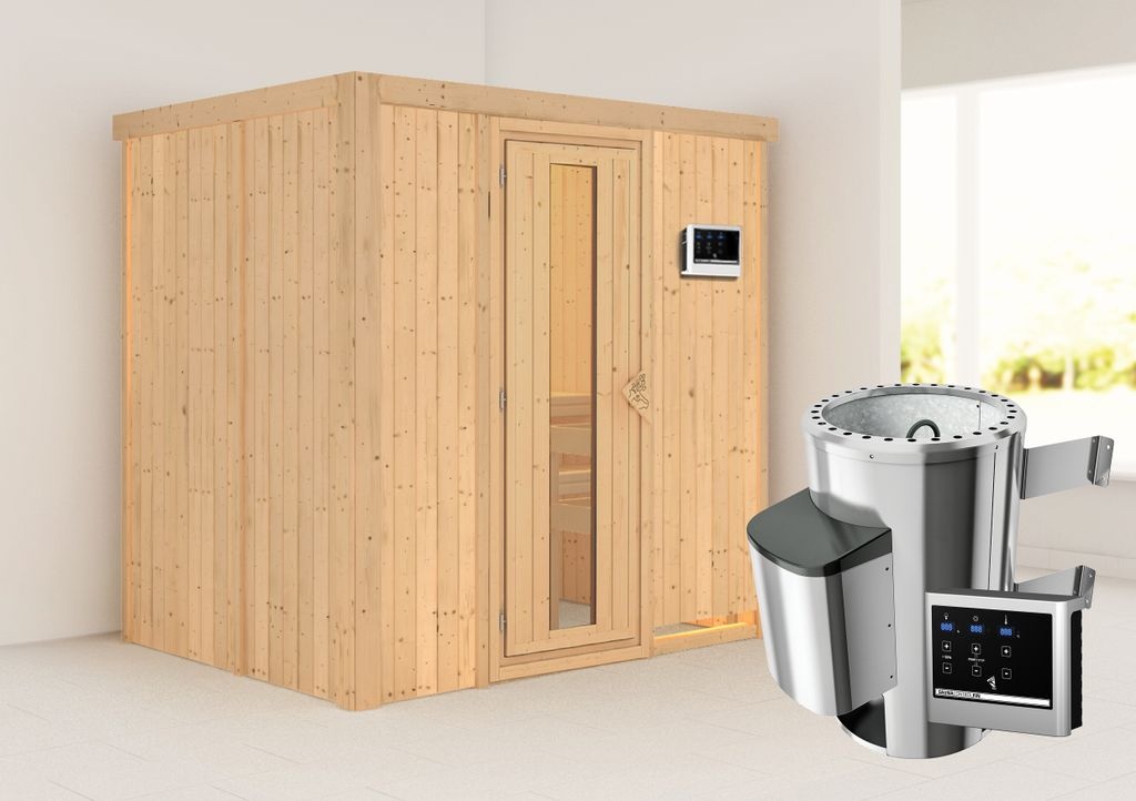 Bild von Sauna Fanja Fronteinstieg, 3,6 kW externe Stg.Easy Natur