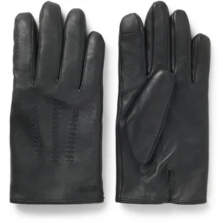 BOSS Herren Hainz-ME Touchscreen-freundliche Handschuhe aus Leder mit metallenem Logo-Schriftzug