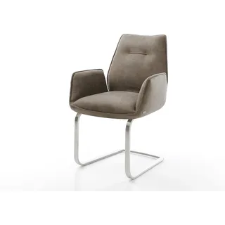 DeLife Freischwinger Zoa-Flex Mikrofaser taupe