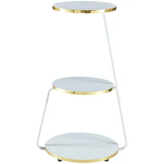 [en.casa] Beistelltisch, Gold, Holzwerkstoff, 46x74x37 cm, Wohnzimmer, Wohnzimmertische, Beistelltische