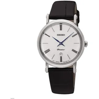 Seiko Premier Damenuhr SXB431P1 Lederarmband Schwarz 31 mm Quarz Analog 100 m