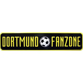 Blech Fußball Dortmund Deko Metallschild Wand-Schild Türschild Küchenschild Schild Witziges Geschenk Geschenkidee Geburtstag Weihnachten Lustige Sprüche Spruch 46 x 10 cm, Dortmund Fanzone STR78