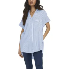 Bild Damen Onlfenna S/S Loose Shirt Wvn Noos, Cloud Dancer/Stripes:blue Mirange Stripe, XS