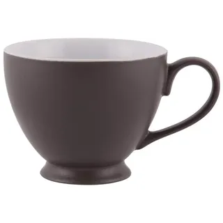 PLINT Set of 6 Stoneware Tea Mugs, Almost Black Color Coffee Cups, Stoneware Coffee Mugs, Tea Mugs, Porcelain Coffee Mug, Cappuccino Cups 350 ml