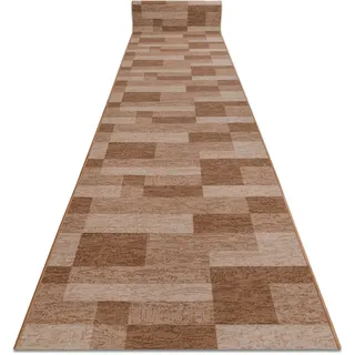 rugsx Antirutsch Teppichläufer Icona - moderner Kurzflor für Küche, Flur & Wohnzimmer, Meterware, Beige 67x130 cm