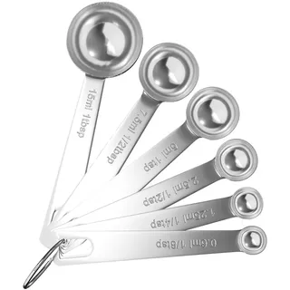 Intirilife Messlöffel Set aus Edelstahl in Silber - 1 Esslöffel - 1/8 Teelöffel