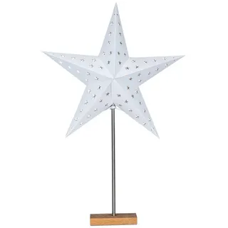 levandeo LED Stern Weiß H65cm mit Standfuß Weihnachten Leuchtstern Tischdeko Weihnachtsdeko