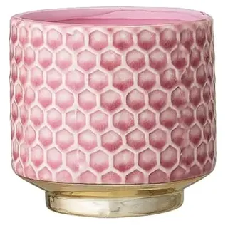 Nordring Retro Übertopf Vintage Pflanztopf für Zimmerplanzen, Sukkulenten Blumentopf Goldy S (10 cm ø), pink, Keramik