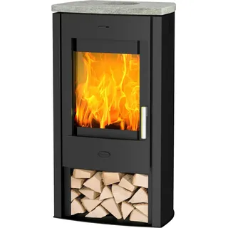 Fireplace Tuvalu Kaminofen Speckstein Schwarz 6 kW