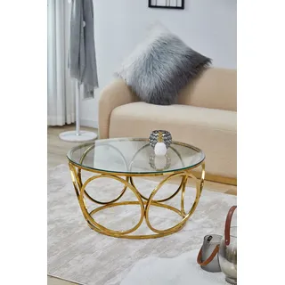 SalesFever Couchtisch im eleganten Stil Gold Edelstahl 80 x 40 x 80 cm