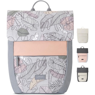 LARKSON Rucksack Damen Klein Muster Blumen - Ronja - Moderner Tagesrucksack mit Laptopfach für Uni Business City - 10L - Nachhaltig - Wasserabweisend