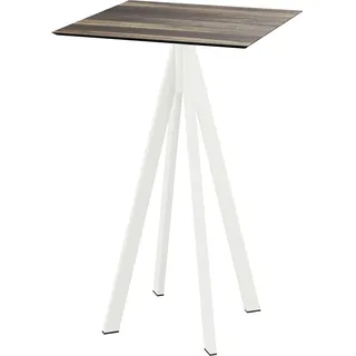 Essentials Infinity Stehtisch Weiß gestell + Tropical Wood HPL 70x70 cm
