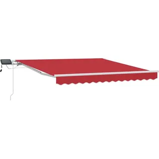 vidaXL Einziehbare Markise mit Rot 300 x 250 cm Stoff - Rot