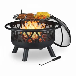 Relaxdays Feuerschale Ø 75 cm Schwarz