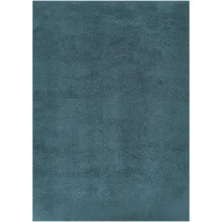 MY HOME Teppich MY HOME "Santos", blau (petrol), B:160cm H:27mm L:230cm, Polyester, Teppiche, Teppich, Uni-Farben, sehr weicher Flor, fußwarm