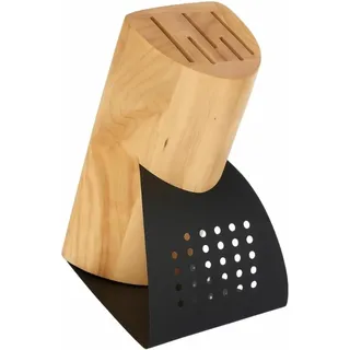 PARENCE.- Universeller Messerhalterblock aus Holz mit rutschfestem Boden – Schräghalter für 5 Messer – Modernes und elegantes Design
