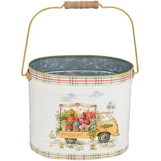 Korb , Multicolor , Metall , 2 l , oval , 22.5x19x14.5 cm , Griffe , Ordnen & Aufbewahren, Körbe, Dekokörbe