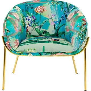 Ambia Home Sessel , Blau, Grün, Lila, Multicolor, Rotbraun , Metall, Textil , Blume , 76x73x68 cm , Wohnzimmer, Sessel, Sonstige Sessel