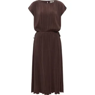 Plisseekleid RAGWEAR "Plisseekleid Galit YOUMODO", Damen, Gr. L, N-Gr, braun (schwarz choco), Obermaterial: 65% Polyester PES. 35% Viskose CV., Kleider Plisseekleid