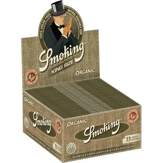 SMOKING Organic-King Size Paper-Hanfblatt-50 Hefte je 33 Blatt, Grün, M