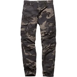 Vintage Industries Reef Camo, Cargohose - Dunkelbraun/Schwarz/Dunkelbeige - XL