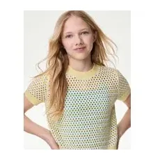 Girls M&S Collection Pure Cotton Knitted Top (6-16 Yrs) - Yellow, Yellow - 12-13 Years