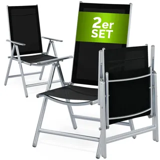 CASARIA Lifetime Garden Santiago Gartenstuhl 60 x 65 x 111 cm silber/schwarz 2 St.
