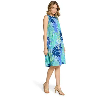 Betty Barclay Plisseekleid Sommerkleid Blau/Grün 48