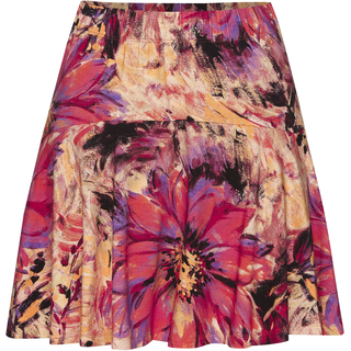 Hosenrock LASCANA, Damen, Gr. 36, pink (pink bedruckt), Single Jersey, Obermaterial: 95% Viskose, 5% Elasthan, bedruckt, figurumspielend kurz, Röcke Hosenrock, mit Alloverdruck, Skort, Rock inklusive Hose, bequemer Bund, Topseller