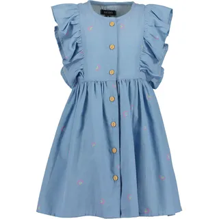 Sommerkleid BLUE SEVEN, Mädchen, Gr. 98, N-Gr, mittelblau, Web, Obermaterial: 100% Baumwolle, bedruckt, Basic knieumspielend, Rundhals, Kleider Sommerkleid