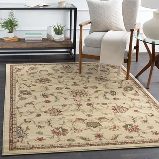 Livabliss Oissy Vintage Design – Für Wohnzimmer, Esszimmer & Küche, 160x230 cm, Traditioneller Mehrfarbiger Boho Stil, Pflegeleichter Flor, Großes Bohemian Design, Beige, Braun, Rot & Schwarz