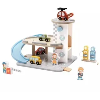 Tooky Toy: Parkhaus aus Holz mit Zubehör