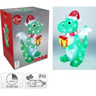 Dekorativer LED-Drache, 49,5 Cm, Grüne Farbe
