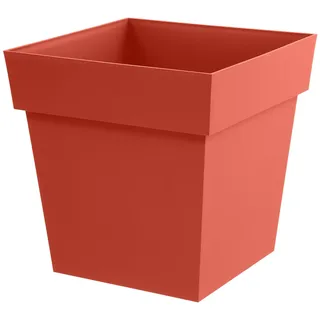 EDA - Blumentopf, quadratisch, Toskana, 50 cm, Volumen 87 l, 49,5 x 49,5 x 52,5 cm, Orange