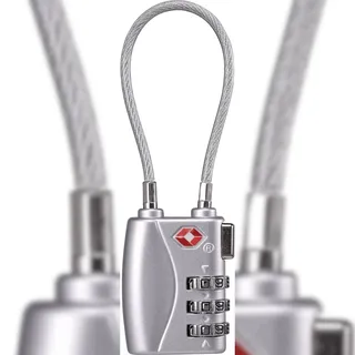 Sygonix Sygonix, SY-5044450 Kabelschloss 33 mm TSA Silber Zahlenschloss