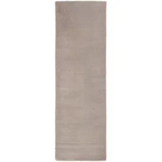 carpetfine Gabbeh Lola Uni Wollteppich 60 x 180 cm Grau