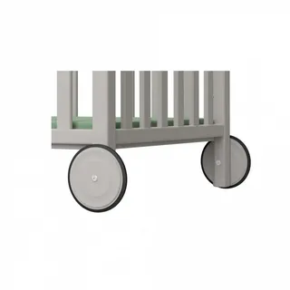 Paidi Gitterbettrollen , Hellgrau , Holz , 2-teilig , Buche , massiv , Blauer Engel, Goldenes M , Babymöbel & Kindermöbel, Babyzimmer, Laufgitter