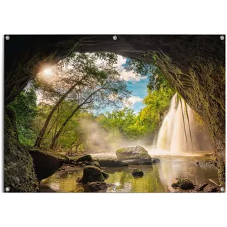 Poster REINDERS "Steinhöhle", bunt (farbe bild(er): bunt), B:140cm H:100cm T:0,1cm, Leinwand, Bilder, Poster, leichtes und wasserfestes Gartenposter für den Außeneinsatz