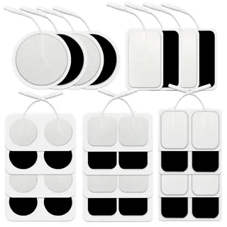 32 Stück Ersatzpads für TENS-Geräte, CNYMANY Wiederverwendbare Elektrodenpads für TENS-Geräte Selbstklebende Muskelstimulations pads Kompatibel mit den meisten TENS-Geräten – 5 Größen