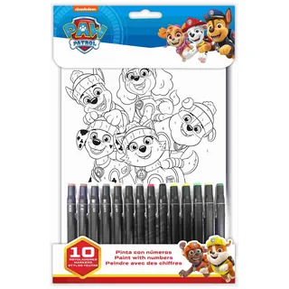 PAW PATROL Schreibset, Malen nach Zahlen für Kids, bunt, Farben-Malen-nach-Zahlen-Set, Kind, unisex, Mehrfarbig, Cartoon, Kunststoff, unpowered, manuell, Schreibset
