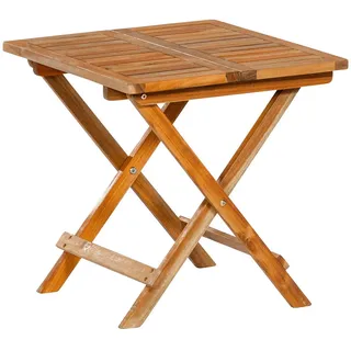 Gardenson Gartenbeistelltisch , Akaziefarben , Holz , Akazie , Hartholz , quadratisch , X-Form , 50x50x50 cm , Fsc , klappbar , Gartenmöbel, Gartentische, Garten-Beistelltische