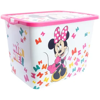 Stor Minnie Maus Aufbewahrungsbox mit Klickverschluss 23 Liter - Kinder Kunststoff Organizer für Spielzeug und Kinderzimmer Ordnung