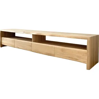DeLife Lowboard Live-Edge 230 cm Eiche Natur 4 Schübe Massiv Baumkante, Lowboards, Baumkantenmöbel, Massivholzmöbel, Massivholz