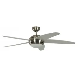 Pepeo Melton 132 cm Deckenventilator nickel/weiß mit Licht inkl. Fernbedienung